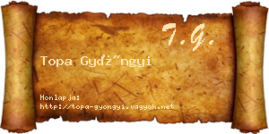Topa Gyöngyi névjegykártya